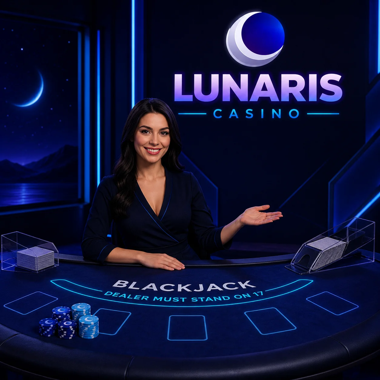 Live dealer tables at Lunaris